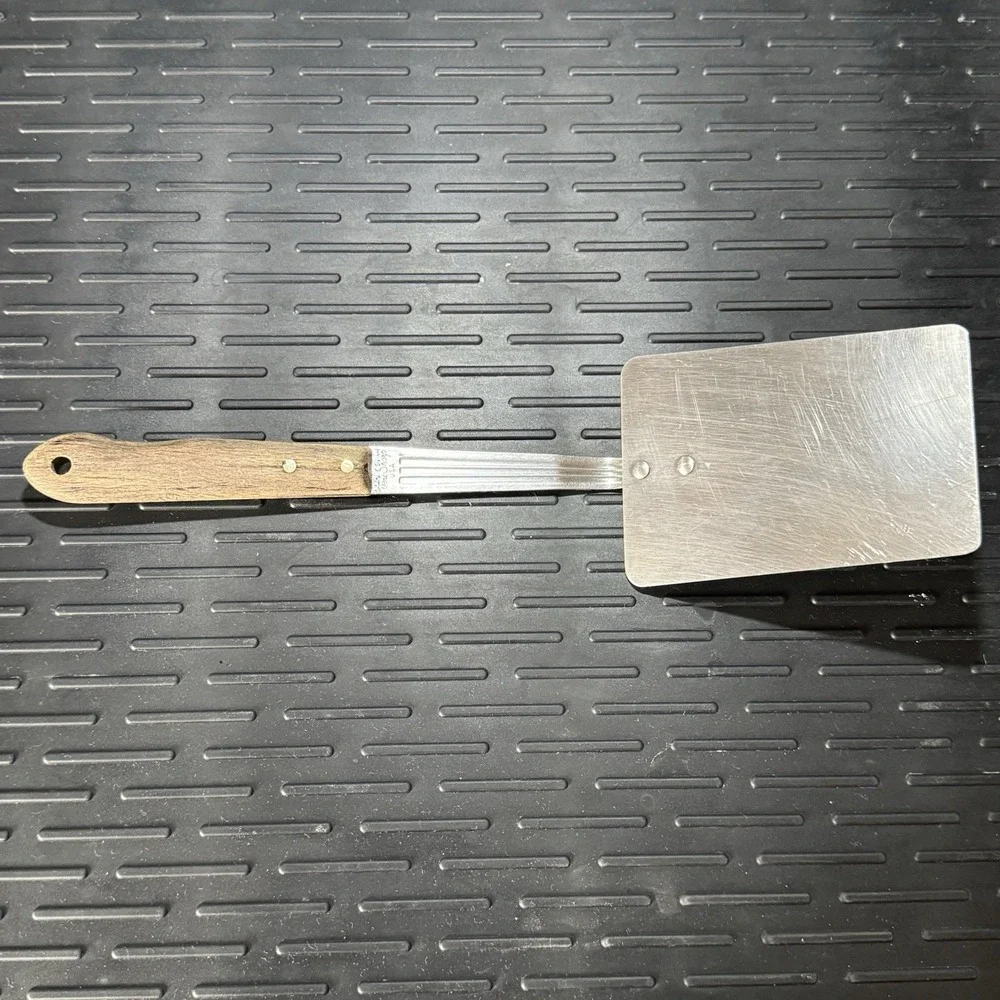 Vintage Veri-Sharp‎ USA Stainless Steel Spatula Wood Handle Kitchen Utensil